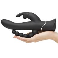 Купить Черный перезаряжаемый вибратор Triple Curve Rechargeable Rabbit Vibrator - 25,4 см. в Москве.