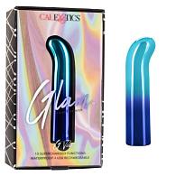 Купить Голубой изогнутый мини-вибромассажер Glam G Vibe - 12 см. в Москве.