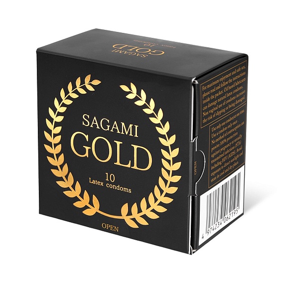 Купить Золотистые презервативы Sagami Gold - 10 шт. в Москве.