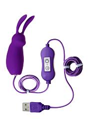Купить Фиолетовое виброяйцо с пультом управления A-Toys Bunny, работающее от USB в Москве.
