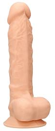 Купить Телесный фаллоимитатор Silicone Dildo With Balls - 22,8 см. в Москве.