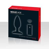 Купить Чёрная вибровтулка NEXUS ACE MEDIUM с дистанционным управлением - 12 см. в Москве.