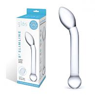 Купить Прозрачный стеклянный фаллос для точки G Slimline G-Spot - 20 см. в Москве.