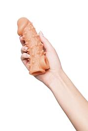 Купить Телесная закрытая насадка с пупырышками Cock Sleeve Size M - 15,6 см. в Москве.