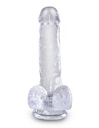 Купить Прозрачный фаллоимитатор King Cock Clear 6  Cock with Balls - 17,8 см. в Москве.