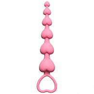 Купить Розовая анальная цепочка Heart s Beads Pink - 18 см. в Москве.