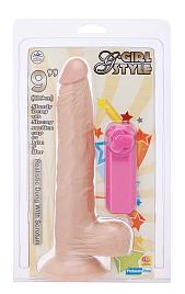 Купить Телесный вибромассажёр на присоске G-GIRL STYLE 9INCH VIBRATING DONG - 22,9 см. в Москве.