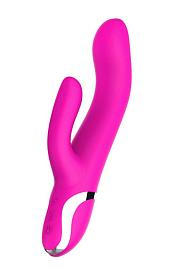 Купить Розовый вибратор-кролик NAGHI NO.43 RECHARGEABLE DUO VIBRATOR - 23 см. в Москве.