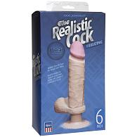 Купить Вибромассажер-реалистик на присоске The Realistic Cock ULTRASKYN Vibrating 6”- 21,6 см. в Москве.