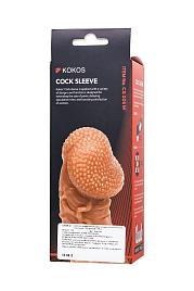 Купить Телесная закрытая насадка с венками Cock Sleeve Size M - 15,6 см. в Москве.