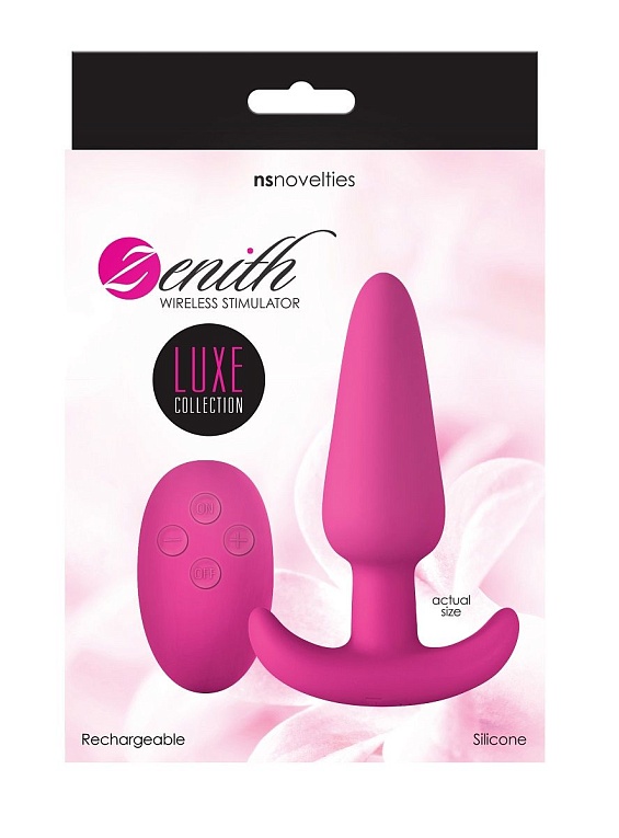 Купить Розовая анальная вибропробка с пультом ДУ Luxe Zenith Wireless Plug Pink - 9,9 см. в Москве.