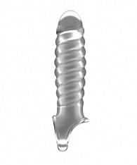 Купить Прозрачная ребристая насадка Stretchy Penis Extension No.32 в Москве.