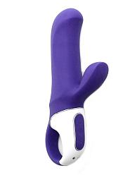 Купить Фиолетовый вибратор Magic Bunny с клиторальным отростком - 17,6 см. в Москве.