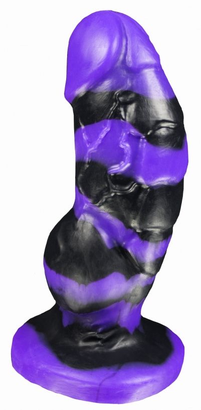 Купить Черно-фиолетовый фаллоимитатор Мартин medium - 24,5 см. в Москве.