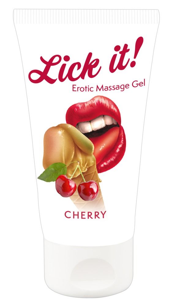 Купить Лубрикант на водной основе Lick it! Cherry с ароматом вишни - 50 мл. в Москве.