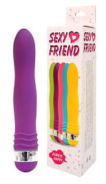 Купить Фиолетовый эргономичный вибратор Sexy Friend - 17,5 см. в Москве.