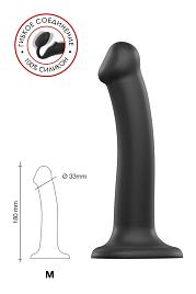 Купить Черный фаллос на присоске Silicone Bendable Dildo M - 18 см. в Москве.