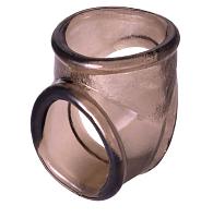 Купить Дымчатое эрекционное кольцо с фиксацией мошонки в Москве.