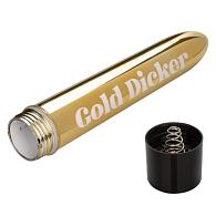 Купить Золотистый классический вибратор Naughty Bits Gold Dicker Personal Vibrator - 19 см. в Москве.