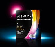 Купить Цветные ароматизированные презервативы VITALIS premium №3 Color   flavor - 3 шт. в Москве.