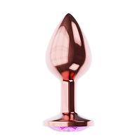 Купить Пробка цвета розового золота с лиловым кристаллом Diamond Quartz Shine L - 8,3 см. в Москве.