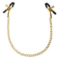 Купить Чёрные с золотом зажимы на соски Gold Chain Nipple Clamps в Москве.