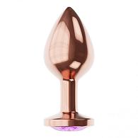 Купить Пробка цвета розового золота с фиолетовым кристаллом Diamond Amethyst Shine S - 7,2 см. в Москве.