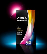 Купить Цветные ароматизированные презервативы VITALIS premium №12 Color   flavor - 12 шт. в Москве.